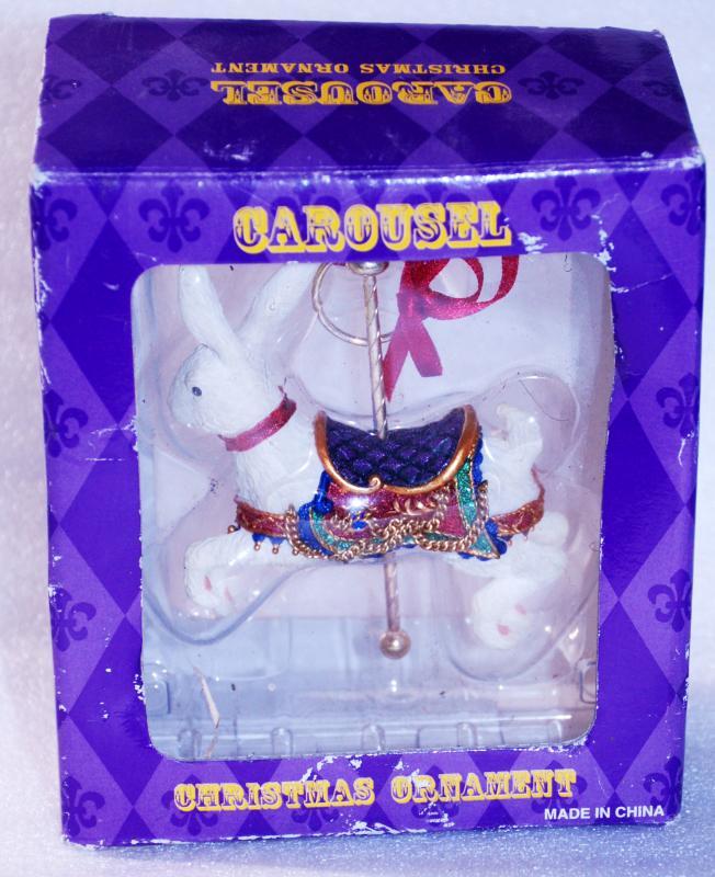 Costco Christmas Ornament Carousel Rabbit New In Box