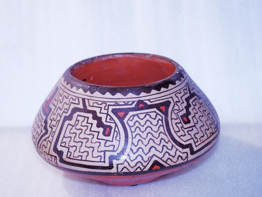 Older Pottery Clay Bowl Shipibo Conibo Native Peruvian
