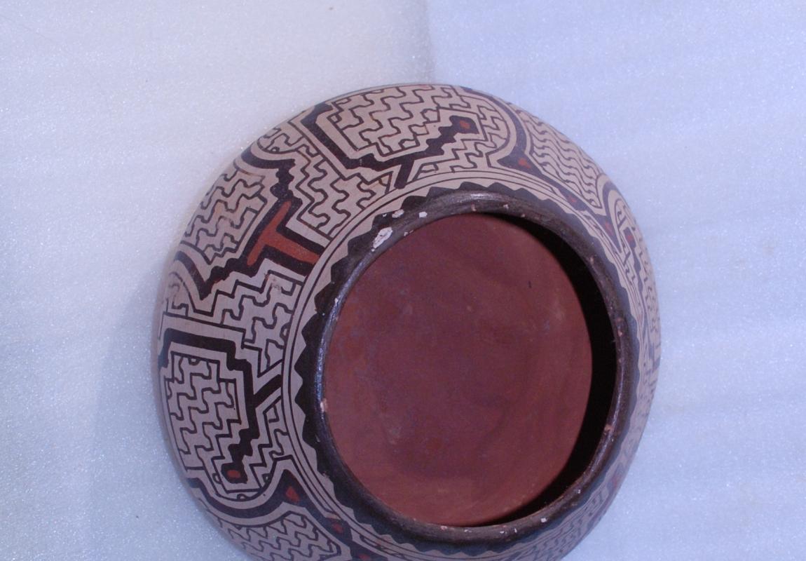 Older Pottery Clay Bowl Shipibo Conibo Native Peruvian