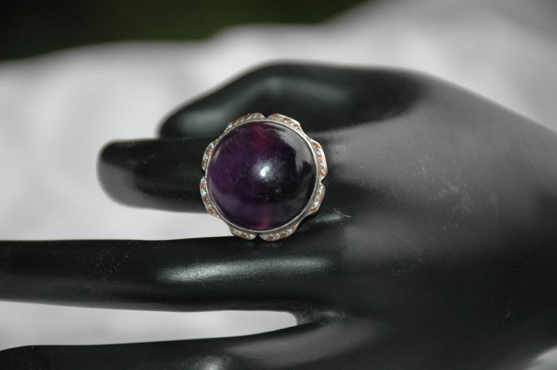 Large Amethyst and Sterling Silver Vintage Ring