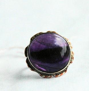 Large Amethyst and Sterling Silver Vintage Ring