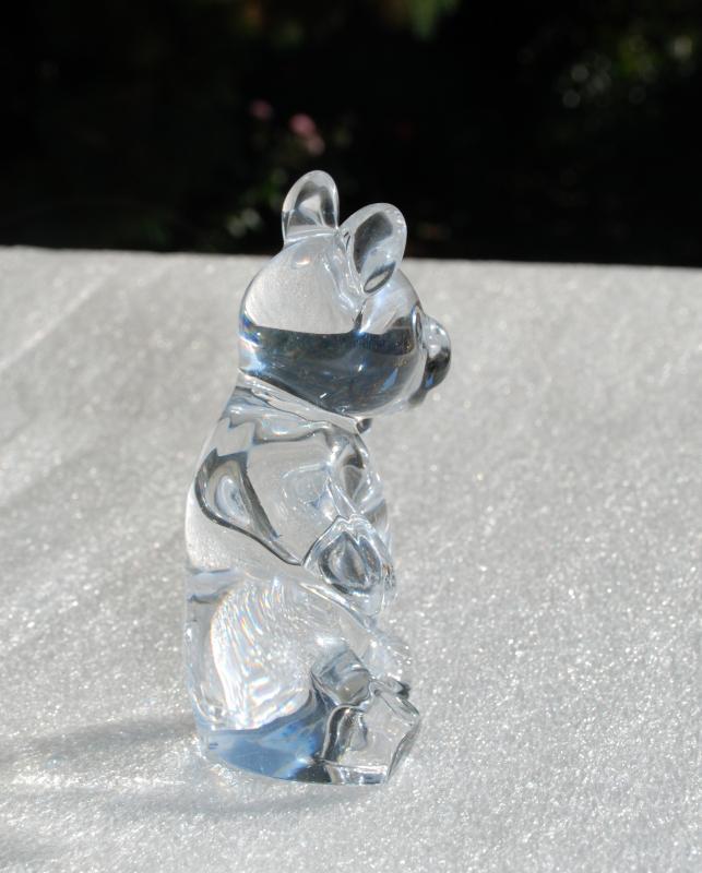 Daum French Crystal Art Glass Teddy Bear Signed Figurine paperweight
