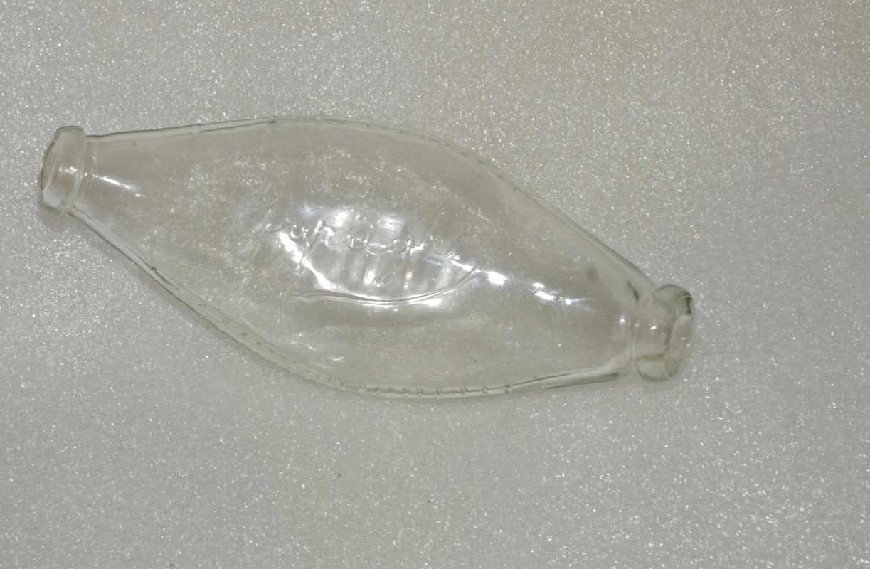 Antique Glass Baby Feeding Bottle Griptight Banana / Boat Shape