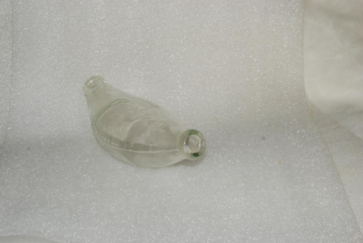 Antique Glass Baby Feeding Bottle Griptight Banana / Boat Shape