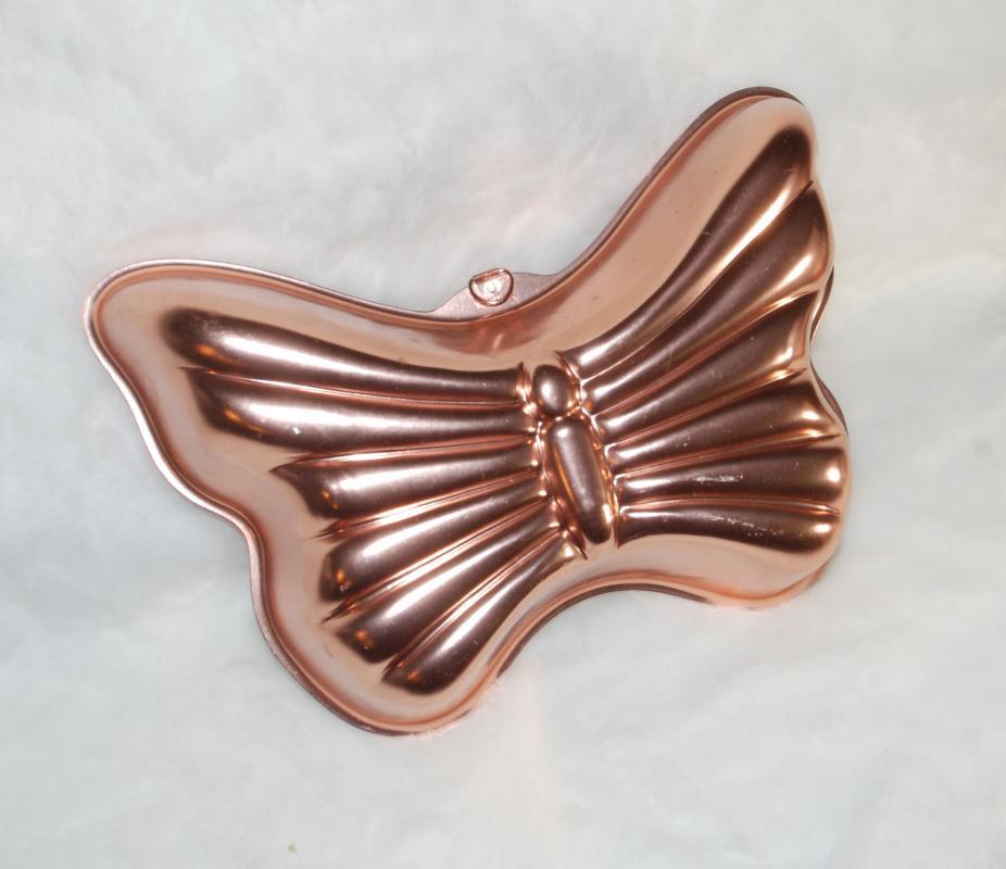 Mirro Butterfly Shape 6 Cup Cups Copper Tone Aluminum Wall Hanging