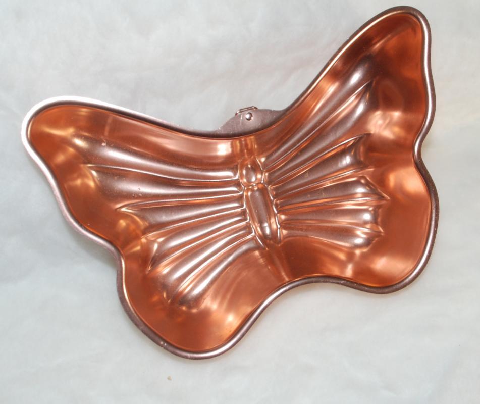 Mirro Butterfly Shape 6 Cup Cups Copper Tone Aluminum Wall Hanging
