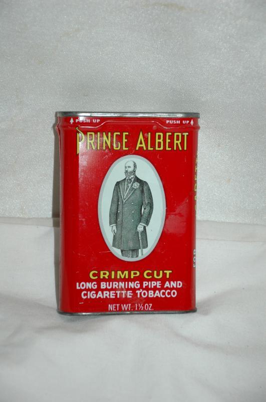 Vintage-PRINCE-ALBERT-Crimp-Cut-Empty-TIN-CAN-PIPE- -CIGARETTE-TOBACCO-USA