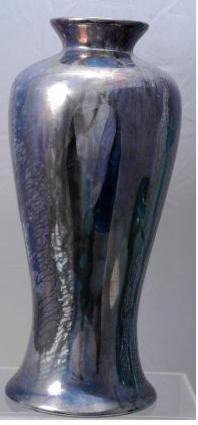 Iridescent Luster Drip Glaze Vase, Earthenware Clay with gold and palladium lusters Shannah Fain