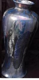 Iridescent Luster Drip Glaze Vase, Earthenware Clay with gold and palladium lusters Shannah Fain