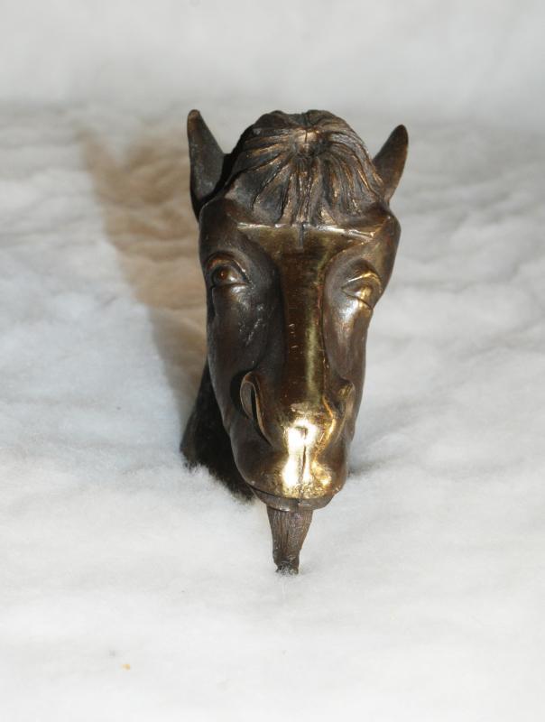 Scottish Kelpie, Folklore Water Horse Paperweight Cast Bronze Bust