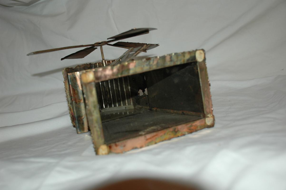 Copper Windmill Music Box , Hand Crafted Folk Art , Colorful heat treated copper