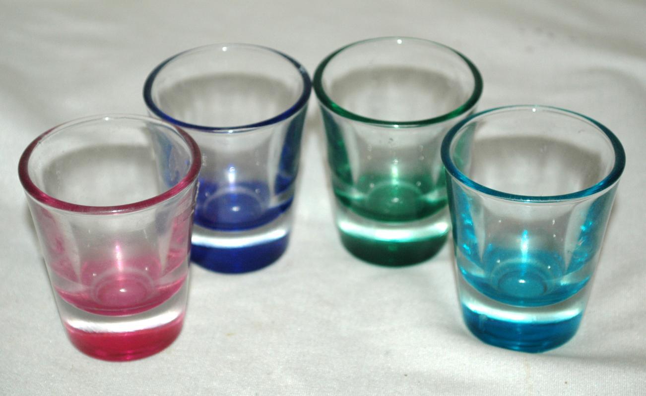 Anchor Hocking Assorted Colors Shot Glasses, Set of 4