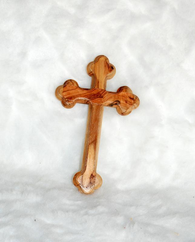Hand Carved Olive Wood Cross from Jerusalem by Oliveart