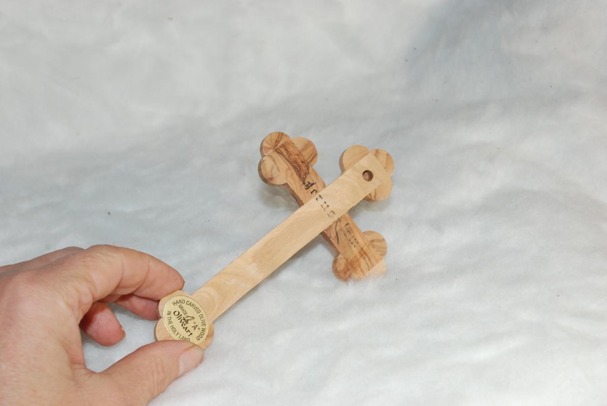 Hand Carved Olive Wood Cross from Jerusalem by Oliveart