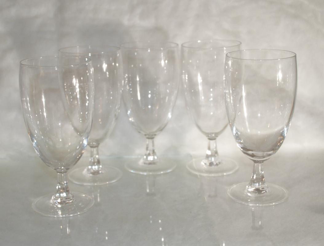 5 Footed Pilsner Beer Glasses with Paneled Stems