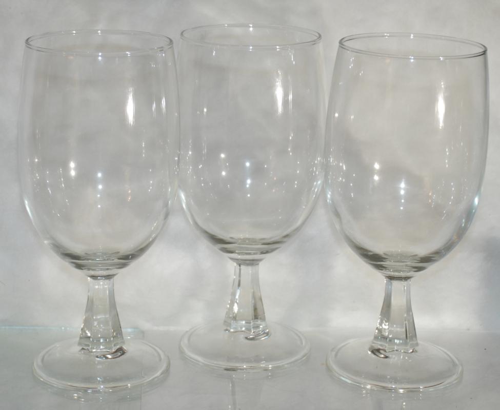3 Footed Pilsner Beer Glasses with Paneled Stems