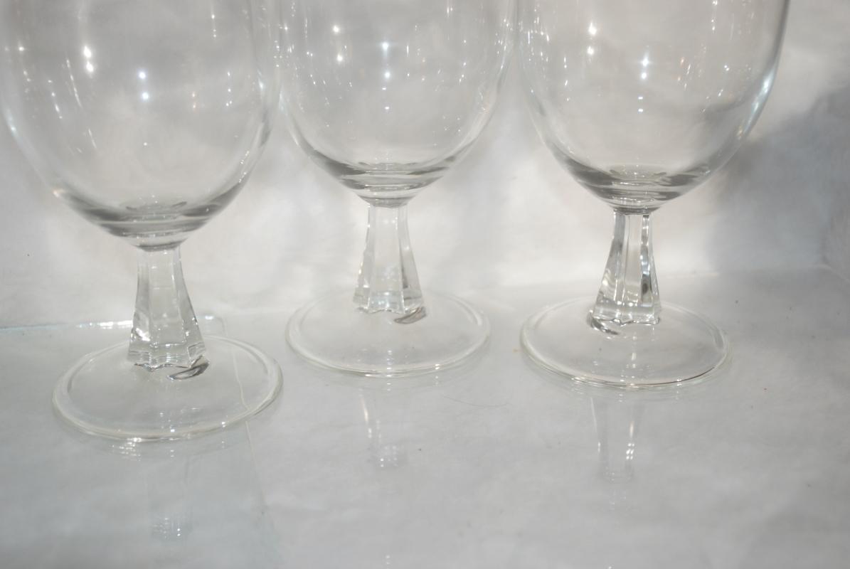 3 Footed Pilsner Beer Glasses with Paneled Stems