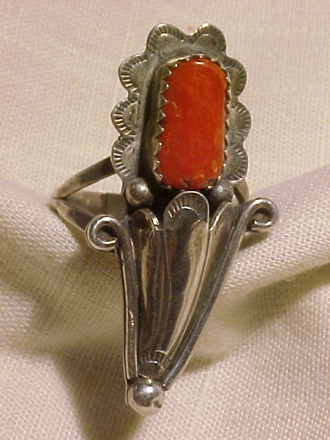 Hand Crafted Sterling Squash Blossom Red Coral
