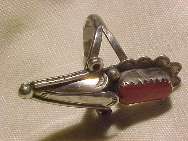 Hand Crafted Sterling Squash Blossom Red Coral