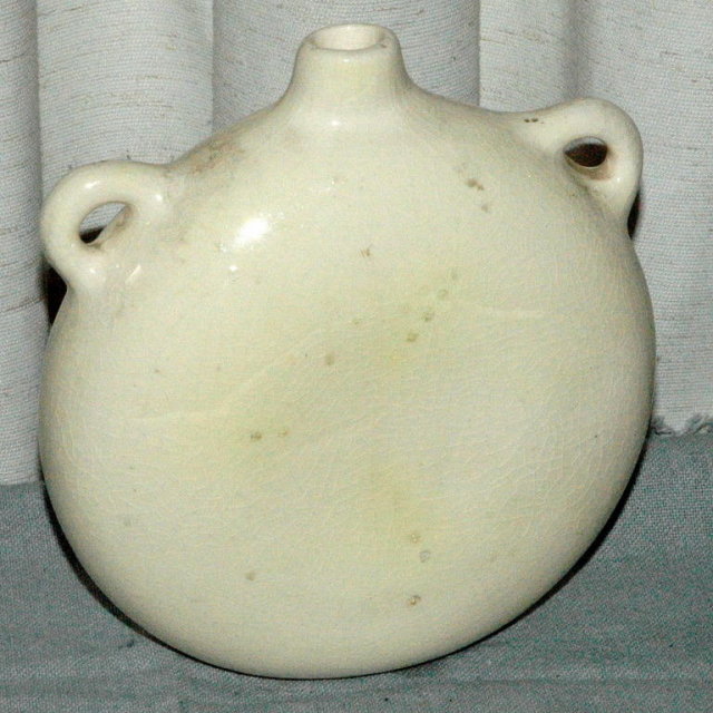 Native American Navajo Pottery Water Flask - signed