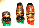 Collection of 3 wood caved & painted Tiki Idols