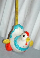 Fisher Price Push Toy Chicken RARE VINTAGE TOY