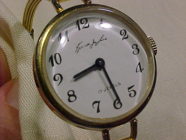 Kenneth Jay Lane Ladies Goldtone watch 17 Jewels- manual wind vintage