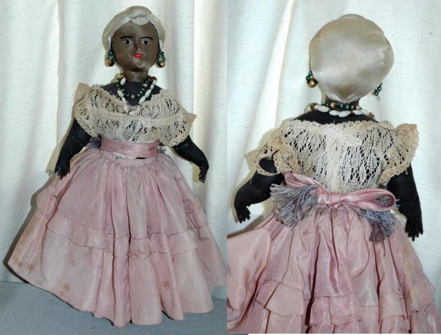 Vintage Black Cloth Doll Anatomically Realistic