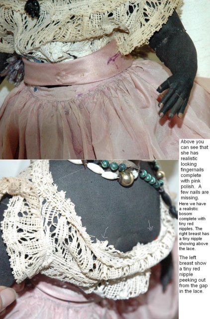 Vintage Black Cloth Doll Anatomically Realistic