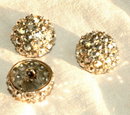 3 Metal Glass Rhinestone Dome Buttons ~make