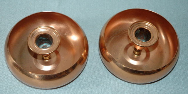 Pair of Solid Copper Candle Stick Holders