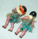 Celluloid Hawaiian Jointed Souvenir Dolls
