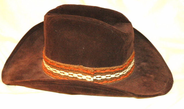 Brown Velvet Cowboy or Cowgirl Fedora Hat