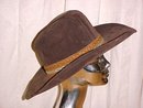 Brown Velvet Cowboy or Cowgirl Fedora Hat
