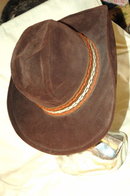 Brown Velvet Cowboy or Cowgirl Fedora Hat
