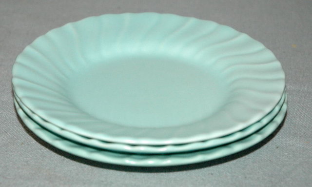 3 turquoise blue Franciscan Coronado Bread Plates by Gladding McBean