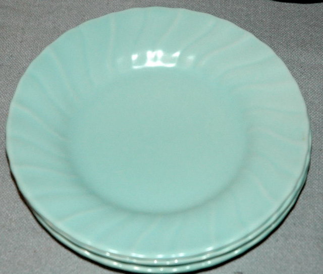 3 turquoise blue Franciscan Coronado Bread Plates by Gladding McBean