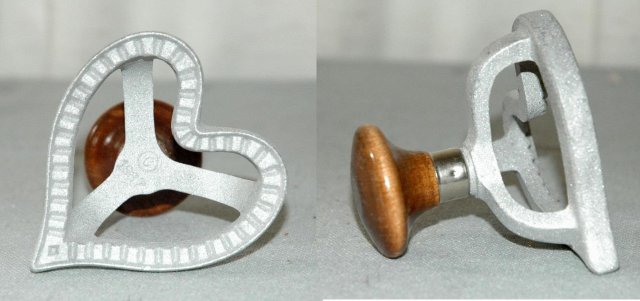 Heart Shape Pastry Item of aluminum with wood knob