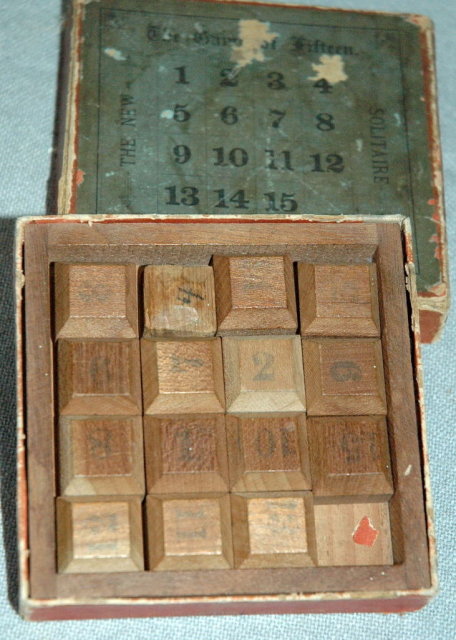 The New Solitaire wood blocks Game of Fifteen