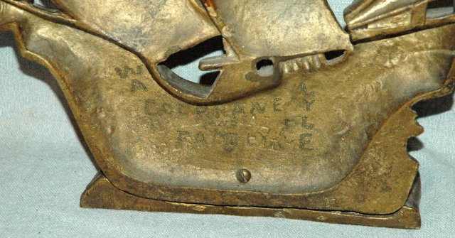 Antique Spanish Galleon Ship Brass Door Stop