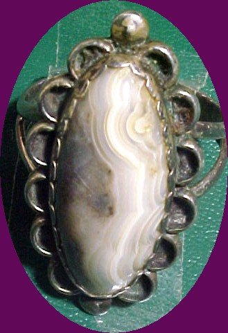 Old Southwest Signed Sterling Silver & Agate