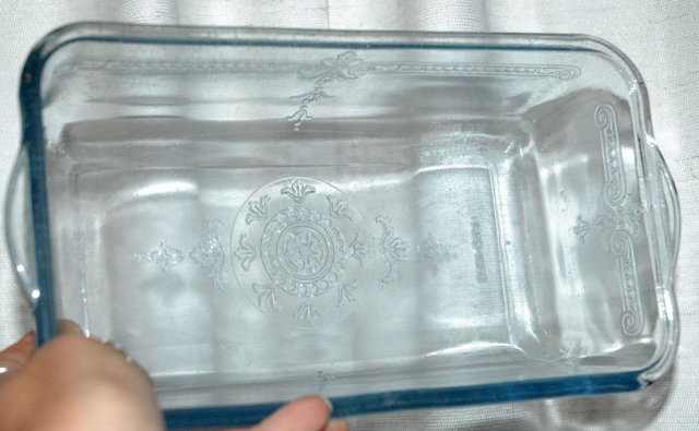 Blue Fire King Glass Loaf Baking Dish -Vintage