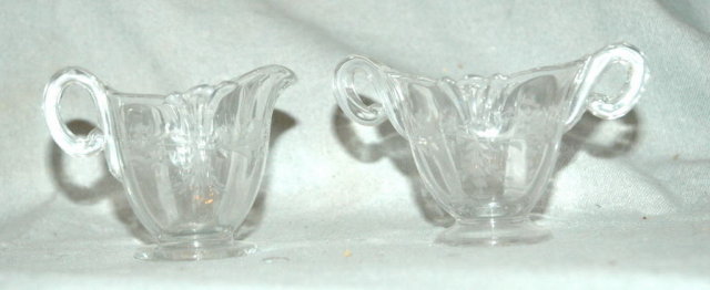 Heisey Etched Cream & Sugar set