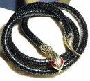 Black & Goldtone Snake Belt with Red Eyes * PRCE REDUCED !**