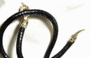 Black & Goldtone Snake Belt with Red Eyes * PRCE REDUCED !**