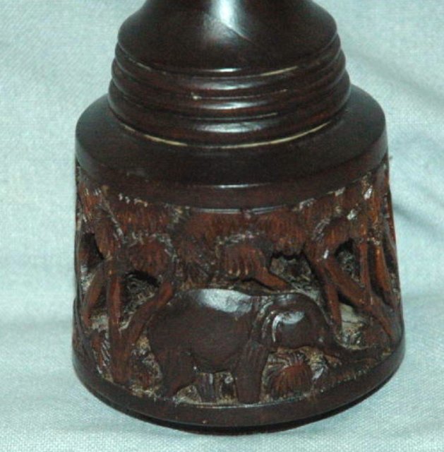 African Wood Bas-Relief Carved Vase ** PRICE REDUCED ** PRICE REDUCTION !!