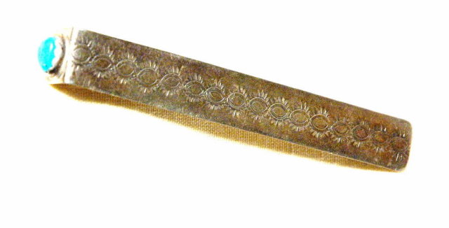 Navajo Sterling Silver & Tuquoise signed Bookmark -Bruce Wood