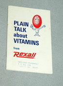 Booklet re: Plain Talk About Vitamins from Rexall