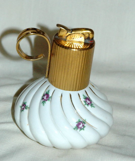 Porcelain Lighter by Evans with Dainty Flowers