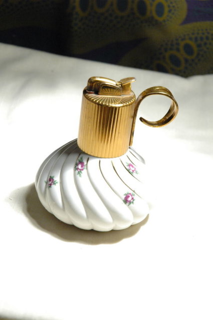 Porcelain Lighter by Evans with Dainty Flowers